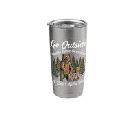 Go Outside Worst Case Scenario A Bear Kills You Funny Hiking Stainless Steel Insulated Tumbler