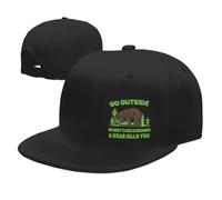Go Outside Worst Case Scenario a Bear Kills You1 Classicfor Man Women Flat Bill Adjustable Trucker Hat Brim High Top End Base
