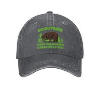 Go Outside Worst Case Scenario a Bear Kills You1 Vintage Washed Baseball Cap for Men Women Classic Adjustable Cotton Trucker