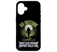 Go Outside Worst Case Scenario Bigfoot Kills You Camping Case for iPhone 16