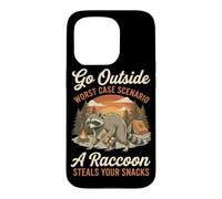 Go Outside Worst Case Scenario Raccoon Steals Snacks Retro Case for iPhone 15 Pro