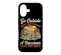 Go Outside Worst Case Scenario Raccoon Steals Snacks Retro Case for iPhone 17