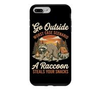 Go Outside Worst Case Scenario Raccoon Steals Snacks Retro Case for iPhone 7 Plus/8 Plus