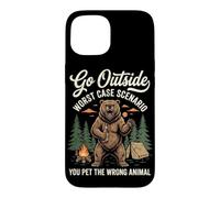 Go Outside Worst Case Scenario The Bear Was Hungry Hiking Case for iPhone 15