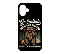 Go Outside Worst Case Scenario The Bear Was Hungry Hiking Case for iPhone 16