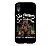Go Outside Worst Case Scenario The Bear Was Hungry Hiking Case for iPhone XR