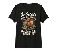 Go Outside Worst Case Scenario The Bear was Hungry Hiking Premium T-Shirt