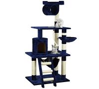 Go Pet Club - 62" Tall Cat Tree - Cat Tower with Scratching Post - Cat Tower for Indoor Cats - Multi-Level Condo, Hammock, Basket Bed - Blue