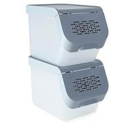 Go Practic 2-Pack 10L Rectangular Fruit & Vegetable Storage Box with Flap & Ventilation