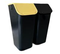 Go Practic Kitchen Bin, Set of 4: 2x 25L / 2x 35L, For Plastic, Glass, Paper and Bio, Recycling, Waste Sorting Bins, With Click Lid, Container Trash Can, Under Sink Kitchen Bins, + Filters