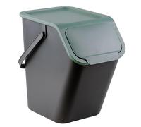 Go Practic Waste separation system for waste separation in the kitchen waste system with click lid bin with lid rubbish bin waste bin green 25 l