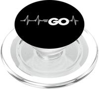 Go Programming Language Go Logo Heartbeat Developer Gift PopSockets PopGrip for MagSafe