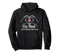 Go Red Heart Disease Awareness CHD Womens February Wear Red Pullover Hoodie
