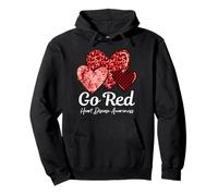 Go Red Heart Disease Awareness CHD Womens February Wear Red Pullover Hoodie