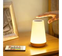 Görvitor Night Light, Rechargeable Lamp with Remote Control, Color Changing Bedside Lamp Dimmable Light, LED Table Touch Lamp Bedside with Timer for Kids Baby Nursery Bedrooms Camping