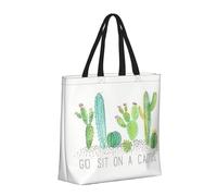 Go Sit On A Cactus Basic Models Tote Bag With Zipper With Inner Pockets,Laptop Work Tote Bag For Sport,Travel