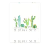 Go Sit On A Cactus Printing Cute Crystal Stickers,Resin Stickers for Water Bottle,Srapbook,Laptop,Phone Case Adults Gifts