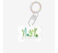 Go Sit On A Cactus Printing Dog Tag Bone Shaped Double Sided Pattern Dog Id Tags Bone Shaped Pet Name Tags Dog Collar Tags