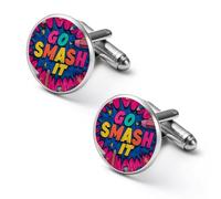Go Smash It Men's Cufflinks Tuxedo Cuff Links Dress Shirt Tie Accessories for Business Weddings