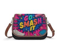 Go Smash It Women's Crossbody Bag Shoulder Messenger Handbag PU Leather Purse