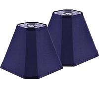 GO&SO Blue Lamp Shade Bell Lamp Shades Set of 2,Scalloped Lamp Shade 6.5"Top x 13"Bottom x 11.2"Slant Height x 10.5''Vertical Height, Silk Fabric Lamp Shades for Table Lamps,Floor Lamp,Easy Assembly