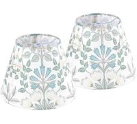 GO&SO Small Printed Floral Lamp Shades Set of 2,5"×9"×6.4" Art Decor Shade | 0.41" Spider Fitter,Fabric,Flower Lampshades for Table Lamps & Bedside Bedroom Light,Bell Vintage Animal Print Shade Replac