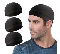 Go-sport 3 Pack Cooling Skull Cap Helmet Liner Sweat Wicking Cycling Running Hat for Men Women, 3black, M
