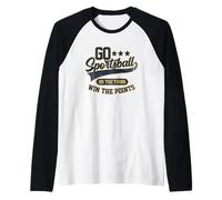 Go Sportsball Do The Thing Win The Points Blue Funny Sports Raglan Baseball Tee