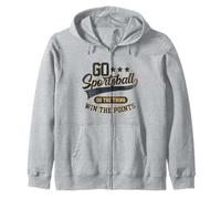Go Sportsball Do The Thing Win The Points Blue Funny Sports Zip Hoodie