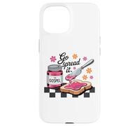 Go Spread the Gospel Funny Christian Jam and Bread Faith Case for iPhone 15