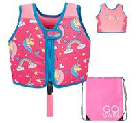 Go Swim Float Vest - Baby, Toddler & Kids Swim Vest - Fixed Buoyancy & Safety Strap. *Includes Free Swim bag*