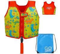 Go Swim Float Vest - Baby, Toddler & Kids Swim Vest - Fixed Buoyancy & Safety Strap. *Includes Free Swim bag*