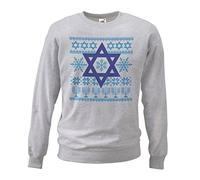 Go T-Shirts Unisex Grey Jewish Star of David Hanukkah Judaism Religious Themed Festive Christmas Jumper [L]