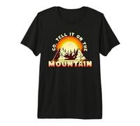 Go Tell It On The Mountain Retro Sunset Christmas Carol Premium T-Shirt