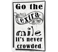 Go The Extra Mile It'S Never Crowded Retro Look Iron Decoration Plaque Sign For Home Farm Garden Garage Inspirational Quotes Wall Decor Retro Metal Tin Sign 8X12 Inches