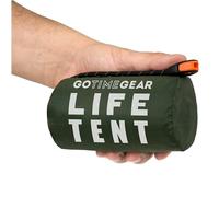 Go Time Gear Life Tent Emergency Survival Shelter - 2 Person Emergency Tent - Use As Survival Tent, Emergency Shelter, Tube Tent, Survival Tarp, Includes Survival Whistle & Paracord - Green 1 Pack