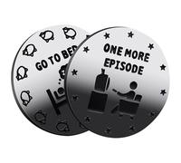 go to bed 1 more episode, gamer decision making coin , double sided novelty for game lovers, novelty , 1 game/more time for coin