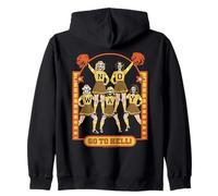 Go to Hell! Skull Cheerleader Retro Funny Adult Humor Zip Hoodie