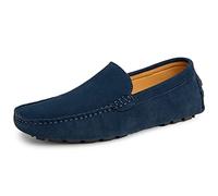Go Tour Men's Penny Loafers Moccasin Driving Shoes Slip On Flats Boat Shoes, A Blue, 8 UK