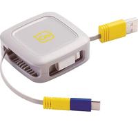Go Travel 3-in-1 Retractable Charging Cable - USB-C, Lightning, Micro | Charges any phone, tablet or device from one tidy cable - retracts to stay tangle-free in your bag or case. Ref 959.101.