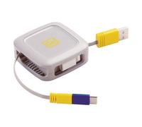 Go Travel 3 in 1 Retractable Connector Cable, USB-C, Lightning & Micro USB (1M) (Ref 959.101)