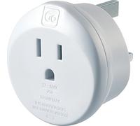 Go Travel American Visitor to UK Three Pin Plug Earthed Travel Power Adaptor - Compact USA (United States of America) to UK Britain United Kingdom Adapter - Ref 554