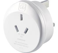 Go Travel Australia/China to UK Plug Adapter, Earthed, Compact | Keeps phones, tablets and devices charged wherever you go abroad - a reliable mains adaptor for holiday trips. Ref 560.101.
