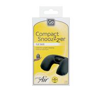 Go Travel Snoozer Inflatable Neck Pillow - Compact for Flights, Black | Inflates for cushioned head and neck support on flights, then deflates and packs away small in your bag. Ref 776.101.