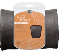 Go Travel Cosy Fleece Blanket - Soft, Washable & Rollable, Dark Grey | Warm and cosy on chilly flights and journeys - soft, rolls away small and washes easily - Lightweight, throw. Ref 466.101.