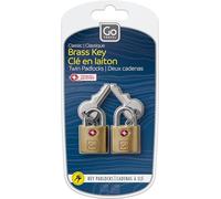 Go Travel TSA Brass Key Padlocks, Suitcase Lock with 2 Keys per Lock, TSA Approved Locks for Luggage, Travel Essentials, Pack of 2