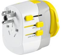 Go Travel Universal Plug Adapter - Dual USB-A Ports, Fits UK, US, AU/CN, EU | Keeps phones, tablets and devices charged wherever you go abroad - a mains adaptor with USB ports for holidays. Ref 639.101.