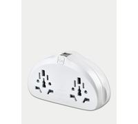 Go Travel World-EU Travel Adaptor with USB White