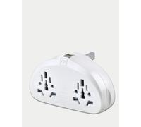 Go Travel World-UK Travel Adaptor Duo with USB White