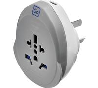 Go Travel World-wide Earthed Adaptor/Adapter and Charger with Fast Charge USB-C Port for visitors to China & Australia + (25W) (Ref 559.101)